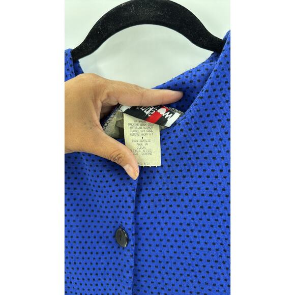 vintage Kings Row dress, likely from the 80s purple black polka dot size 9/10 - Picture 9 of 9